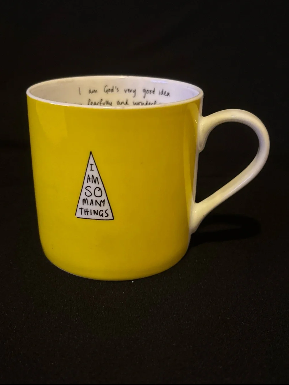 I AM SO MANY THINGS Motivational Yellow Porcelain Mug